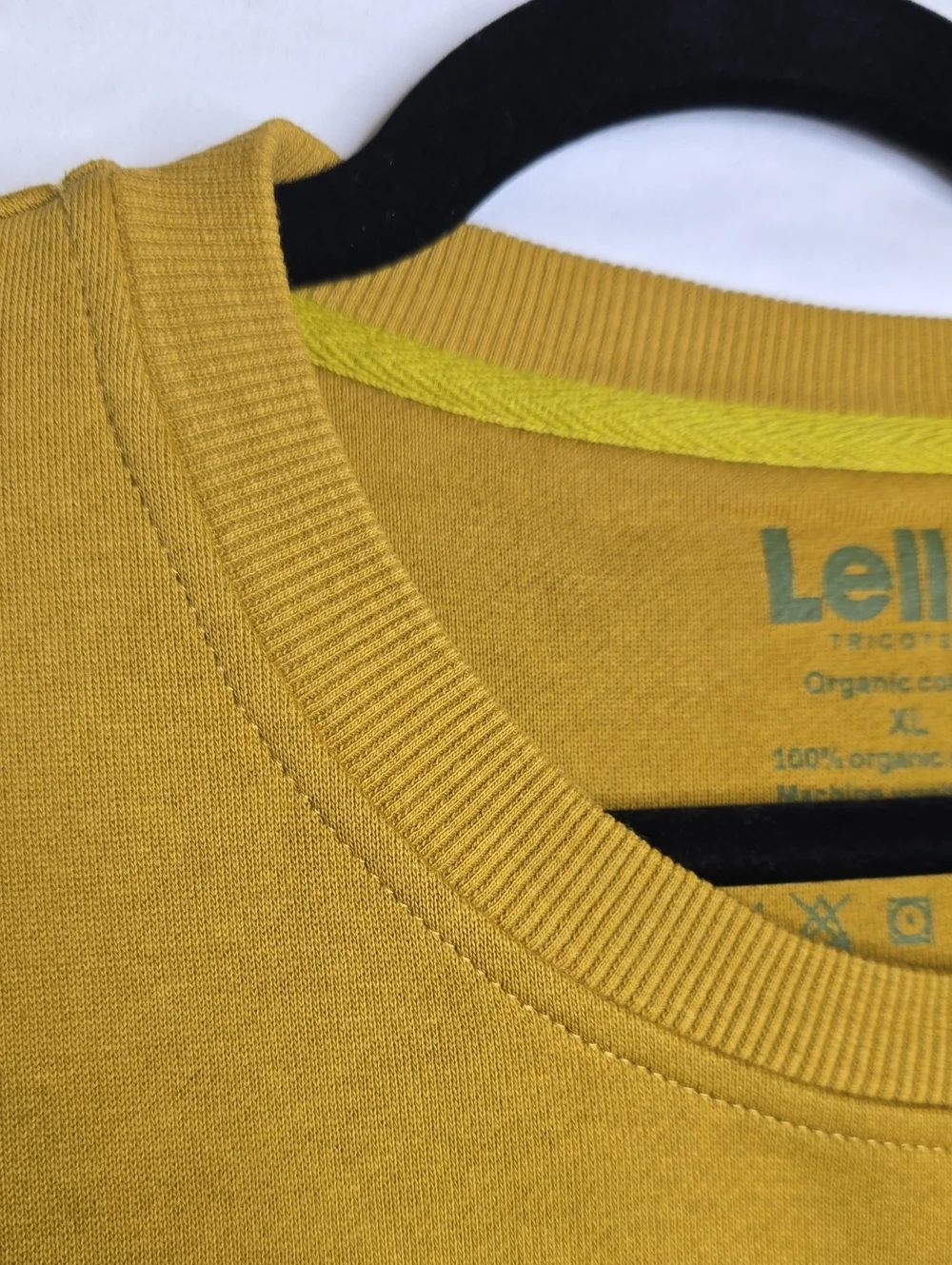 Lello Men’s Mustard Yellow Organic Cotton Crewneck Sweatshirt